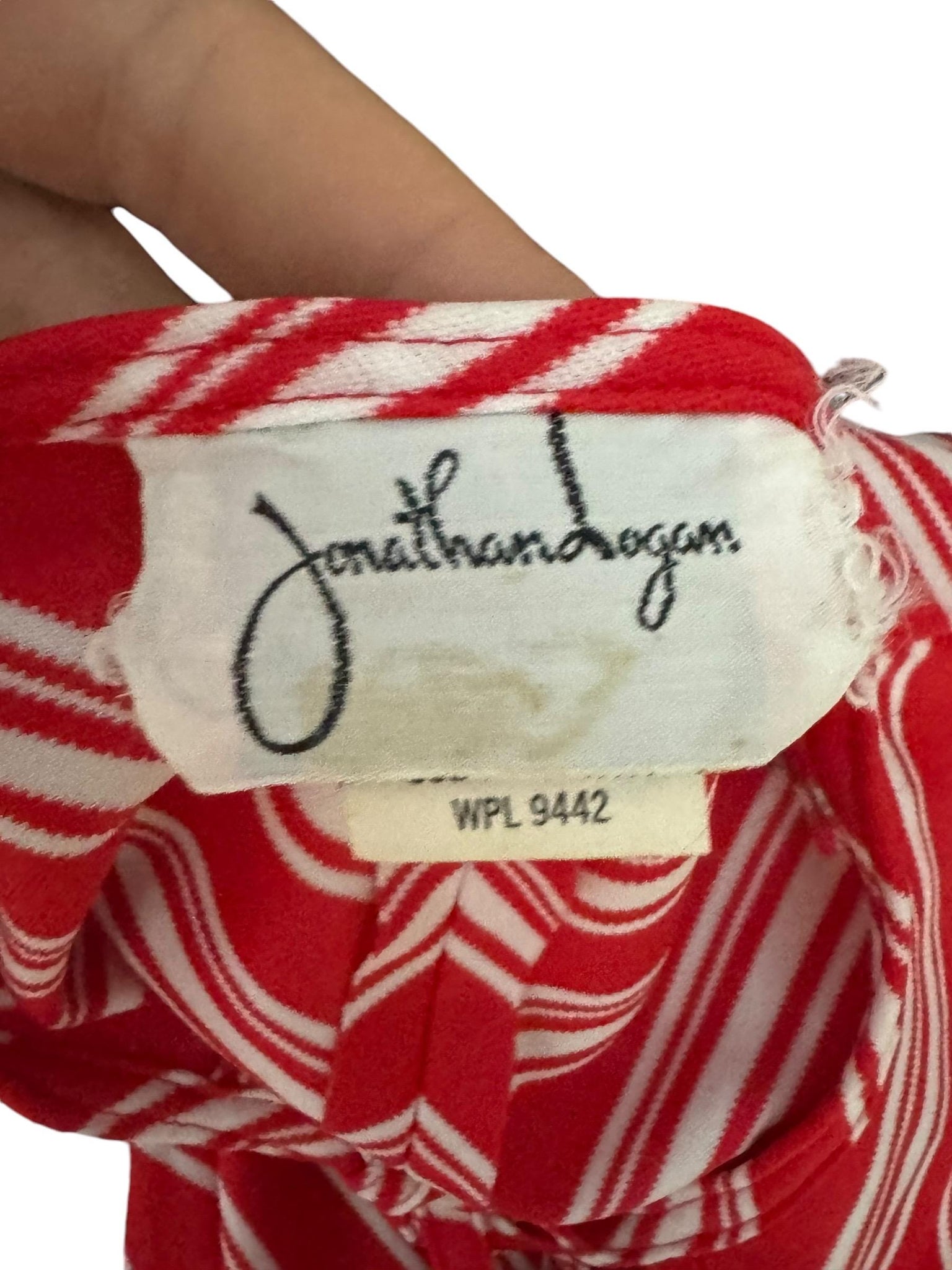 Vintage 70's red chevron dress skirt set M Jonathan Logan