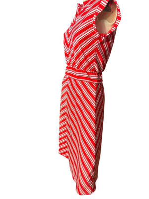 Vintage 70's red chevron dress skirt set M Jonathan Logan