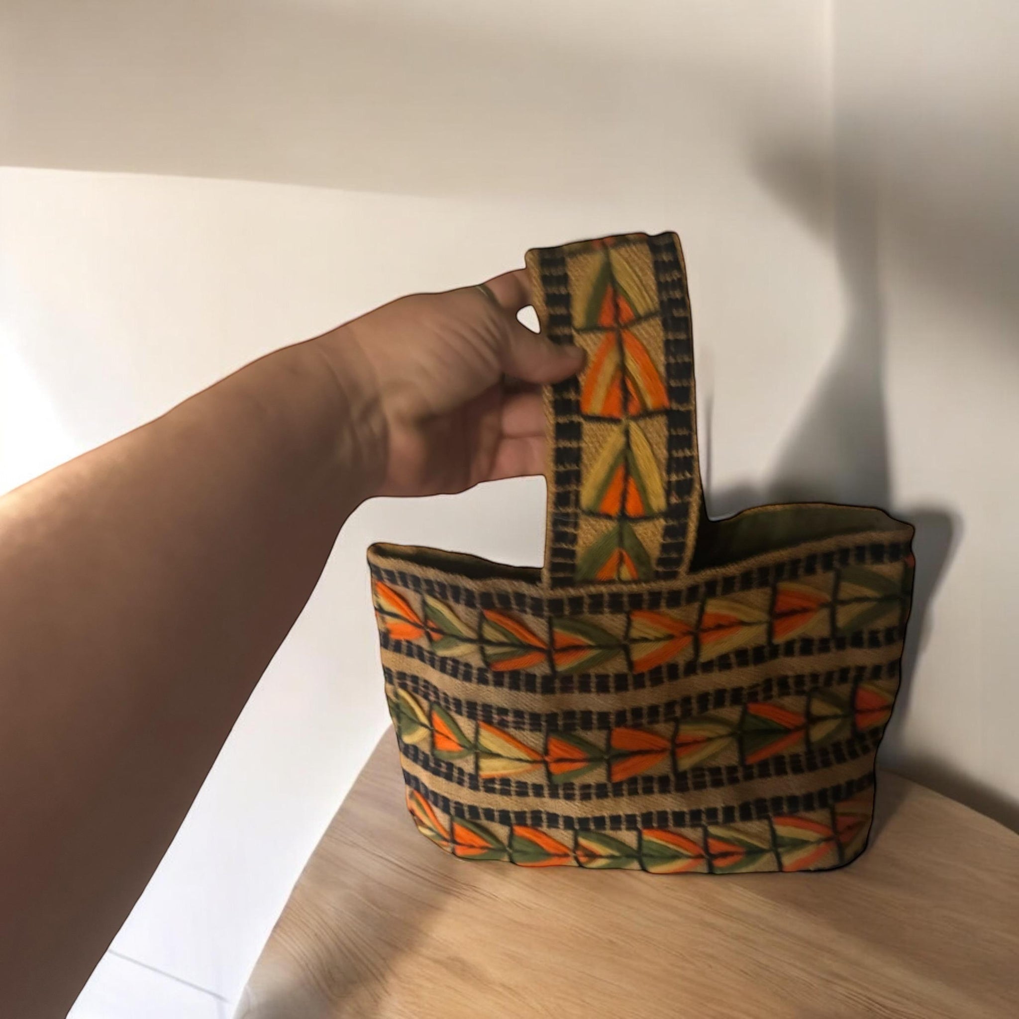 Vintage 70's embroidered purse boho