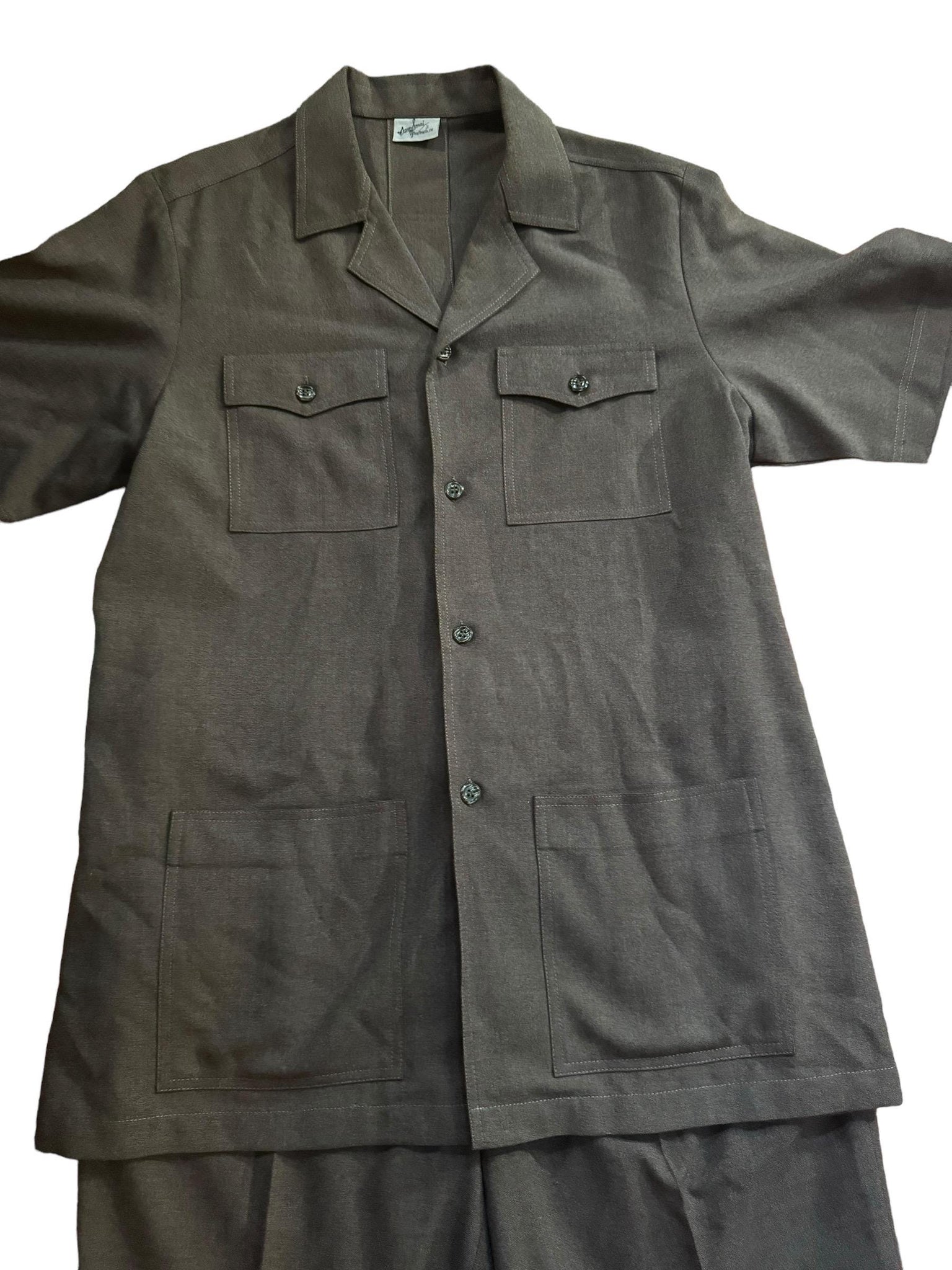 Vintage 70's brown leisure suit 46 37 x 32