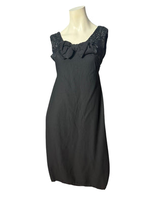 Vintage 60's black rayon party dress M L