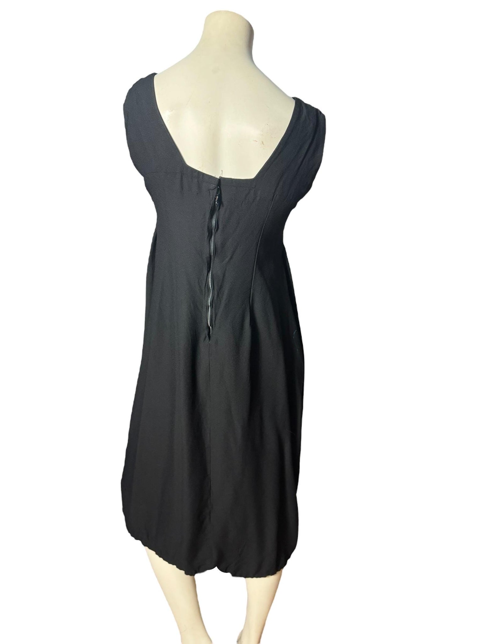 Vintage 60's black rayon party dress M L