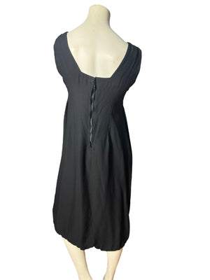 Vintage 60's black rayon party dress M L