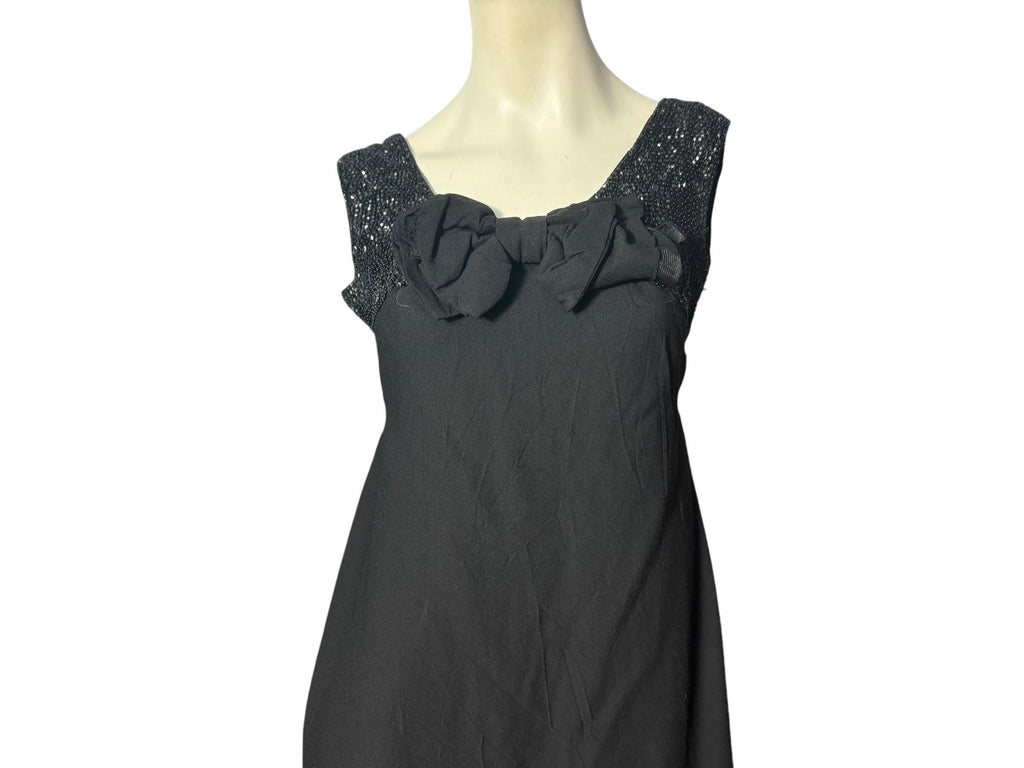Vintage 60's black rayon party dress M L