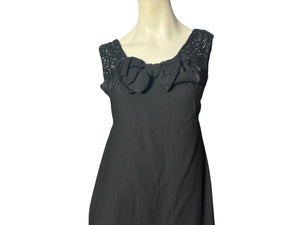Vintage 60's black rayon party dress M L