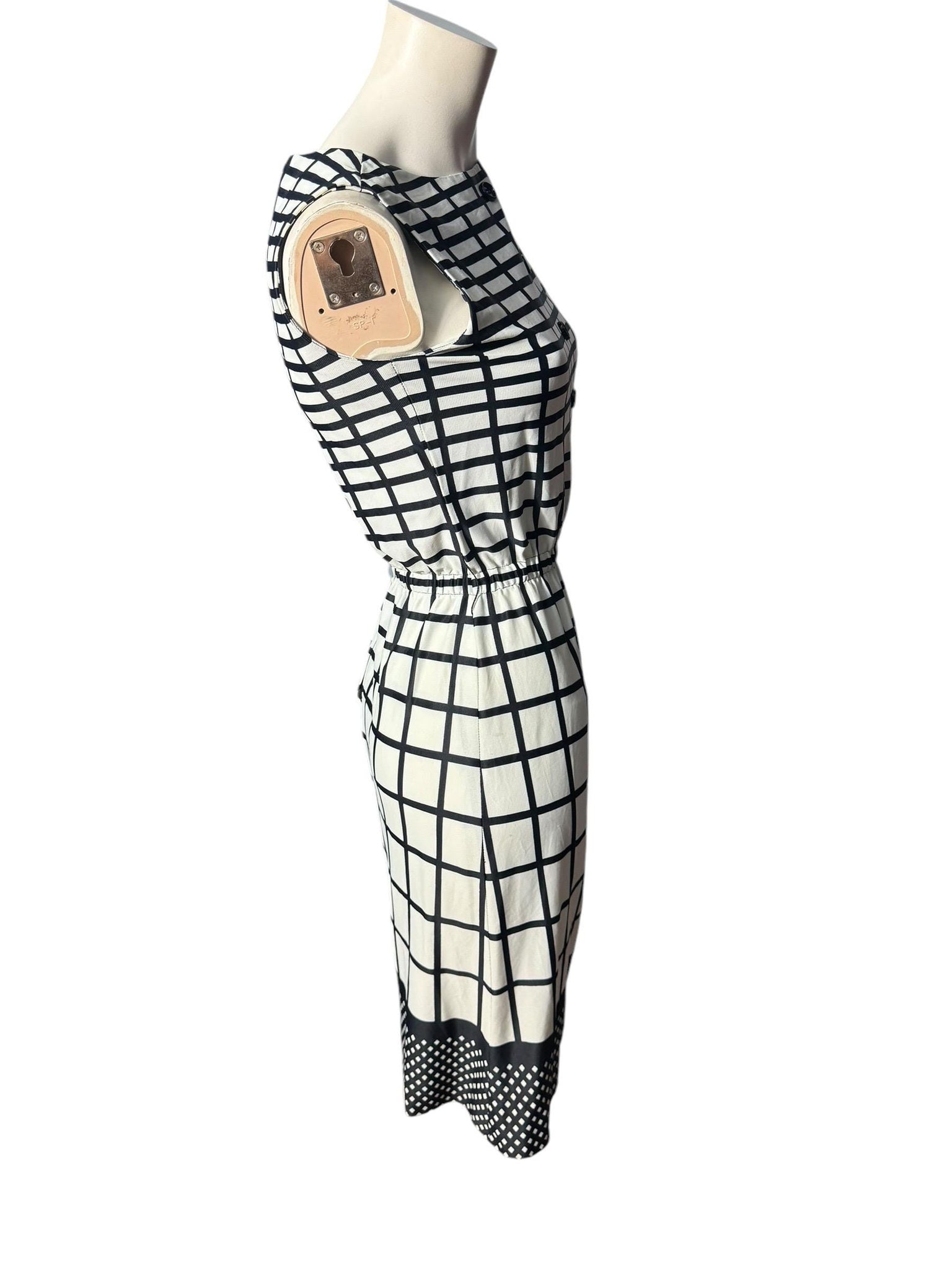 Vintage 70's black & white dress S