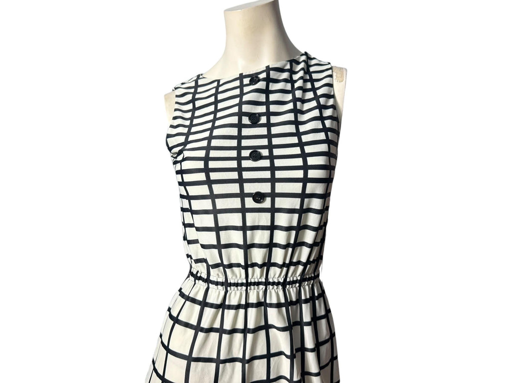 Vintage 70's black & white dress S