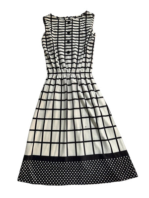 Vintage 70's black & white dress S