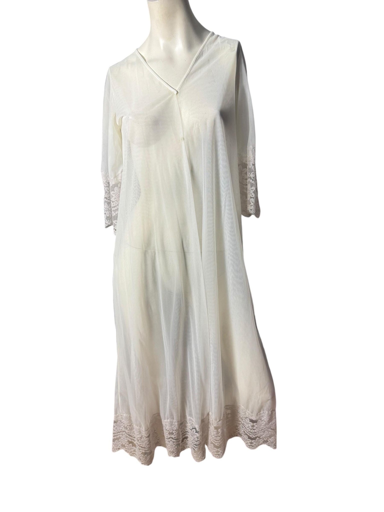 Vintage 60's long sheer chiffon robe M