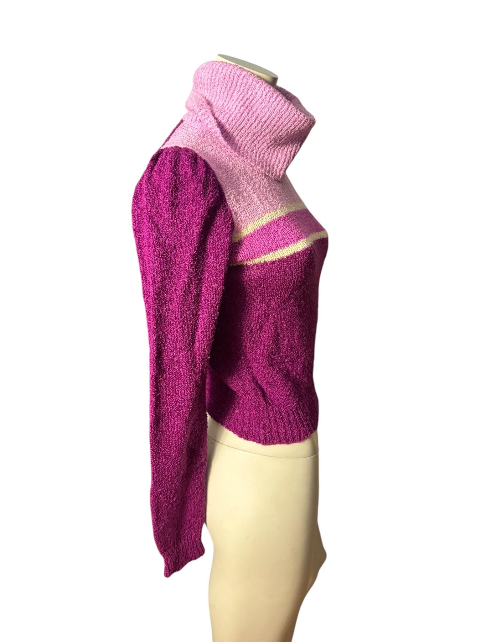 Vintage 80's turtle neck sweater S pink
