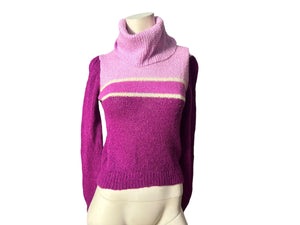 Vintage 80's turtle neck sweater S pink