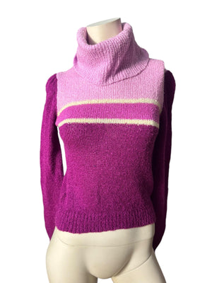 Vintage 80's turtle neck sweater S pink