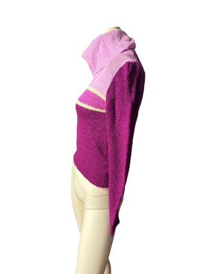 Vintage 80's turtle neck sweater S pink