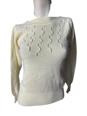Vintage 80's off white pearl sweater M Zado