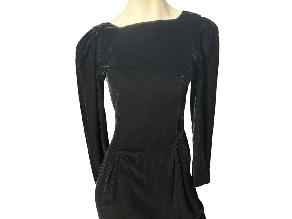 Vintage 80's black velvet dress 4 Maggy London