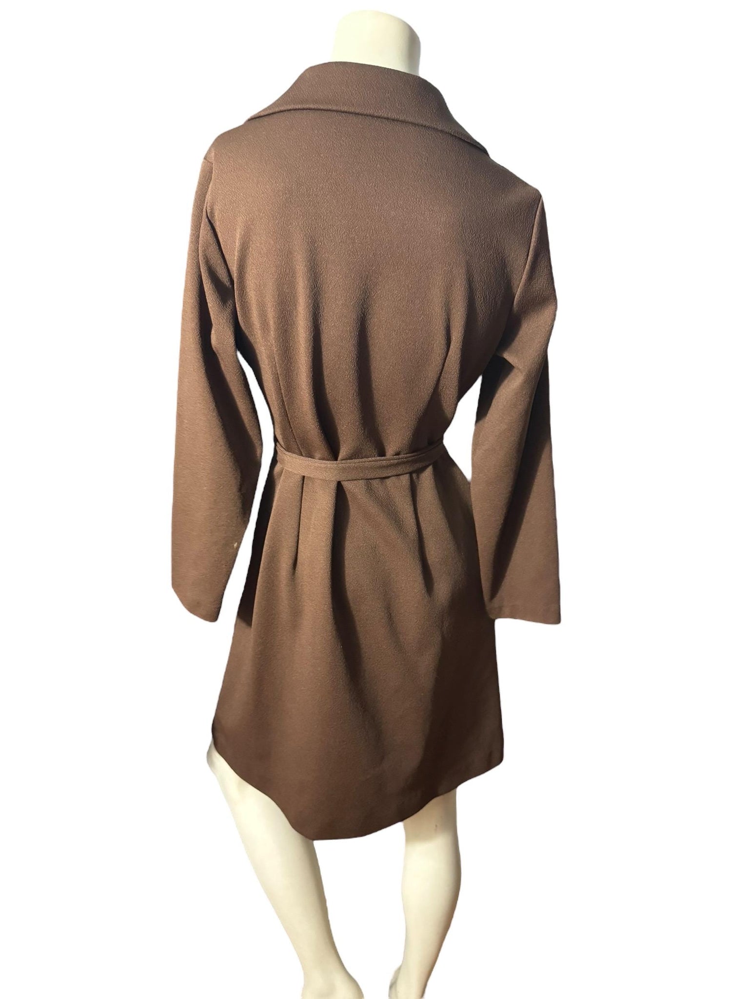 Vintage 70's brown zip front dress M