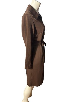 Vintage 70's brown zip front dress M
