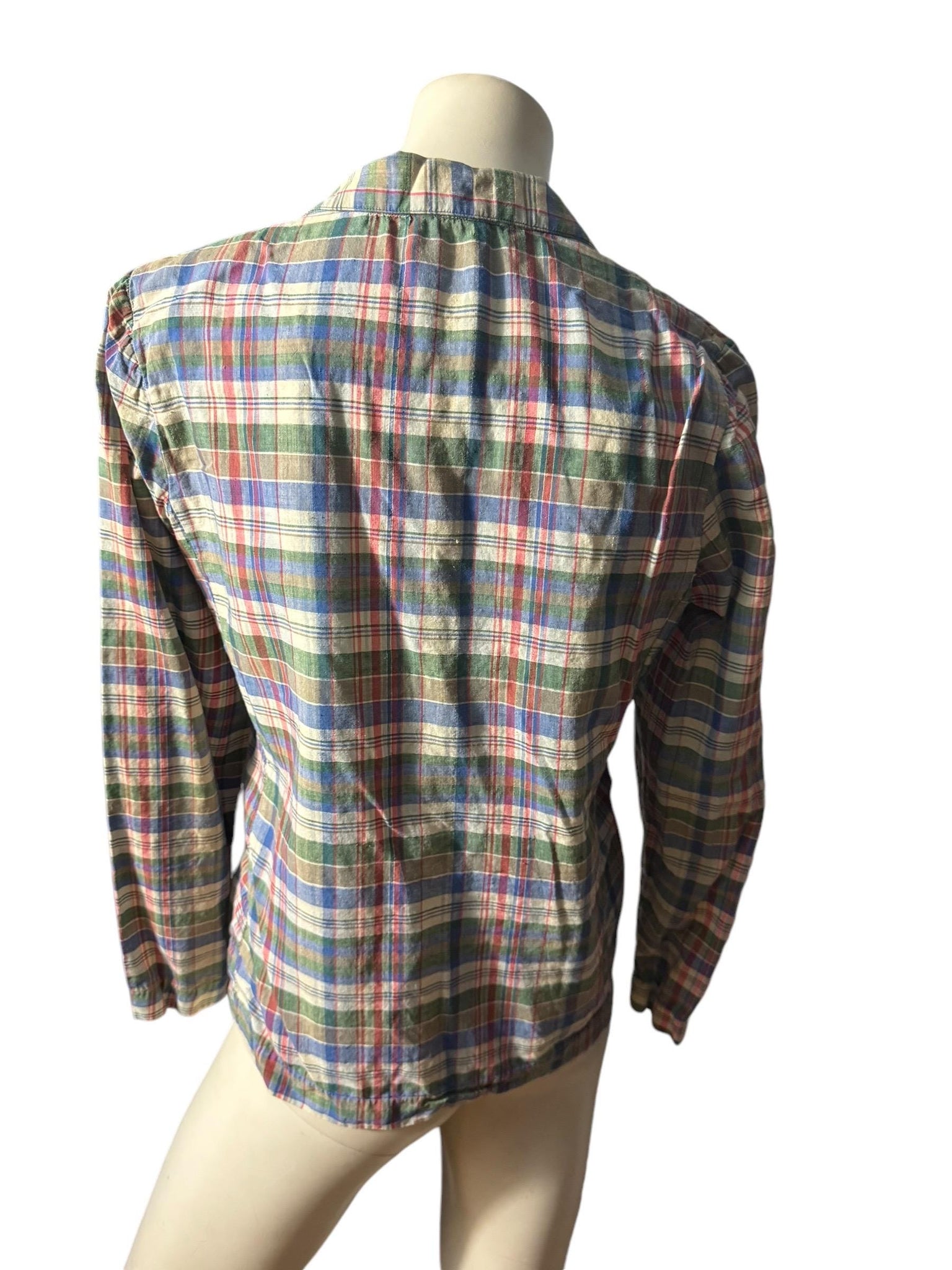 Vintage 80's light weight plaid jacket S M