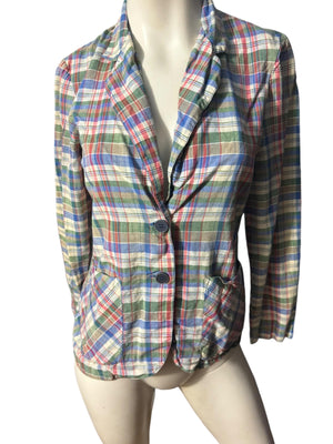 Vintage 80's light weight plaid jacket S M