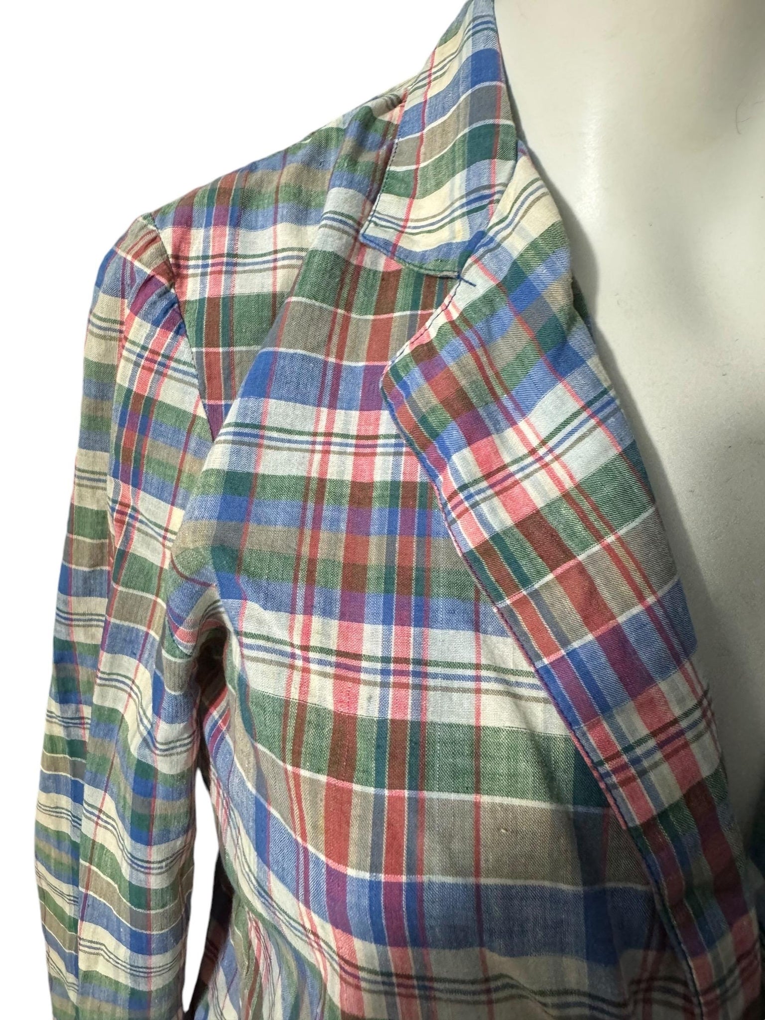 Vintage 80's light weight plaid jacket S M