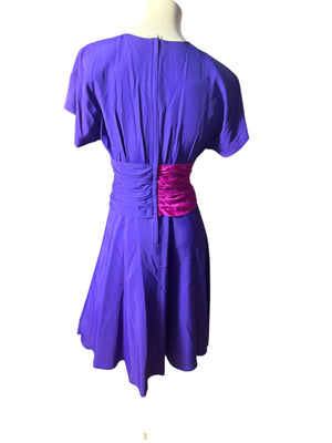 Vintage 80's purple & pink dress S John Richard