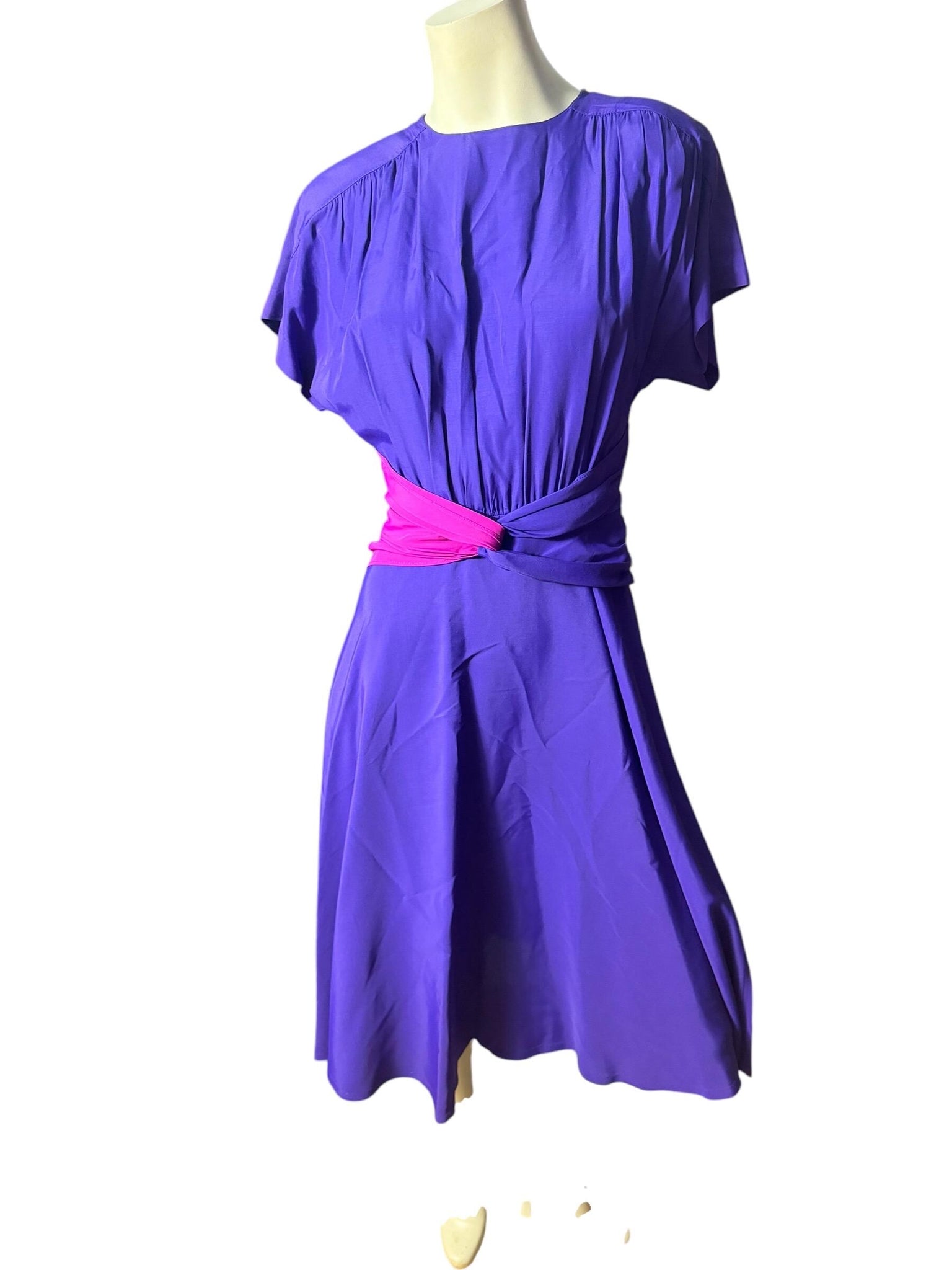 Vintage 80's purple & pink dress S John Richard
