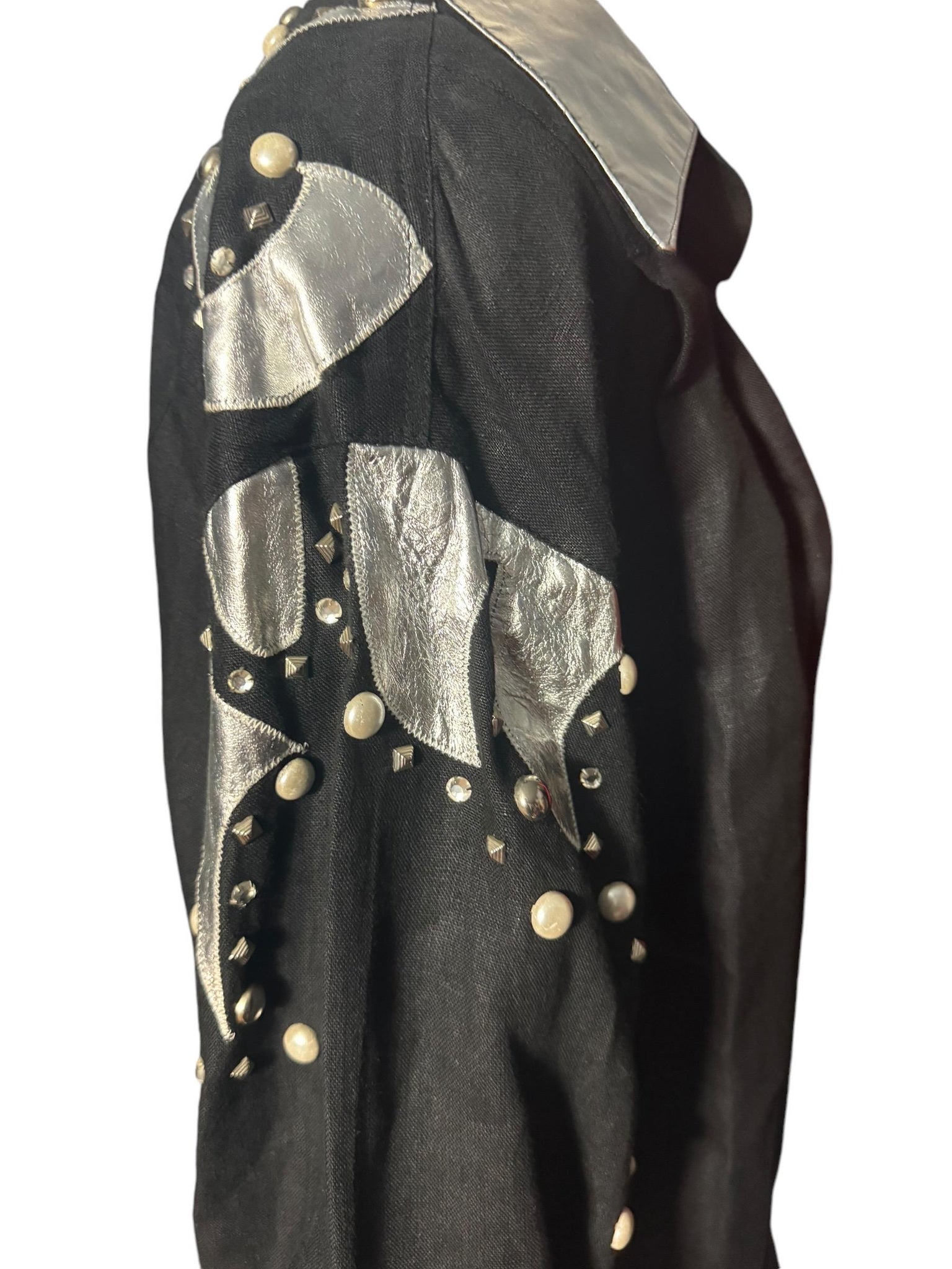 Vintage 80's black & silver jacket L XL