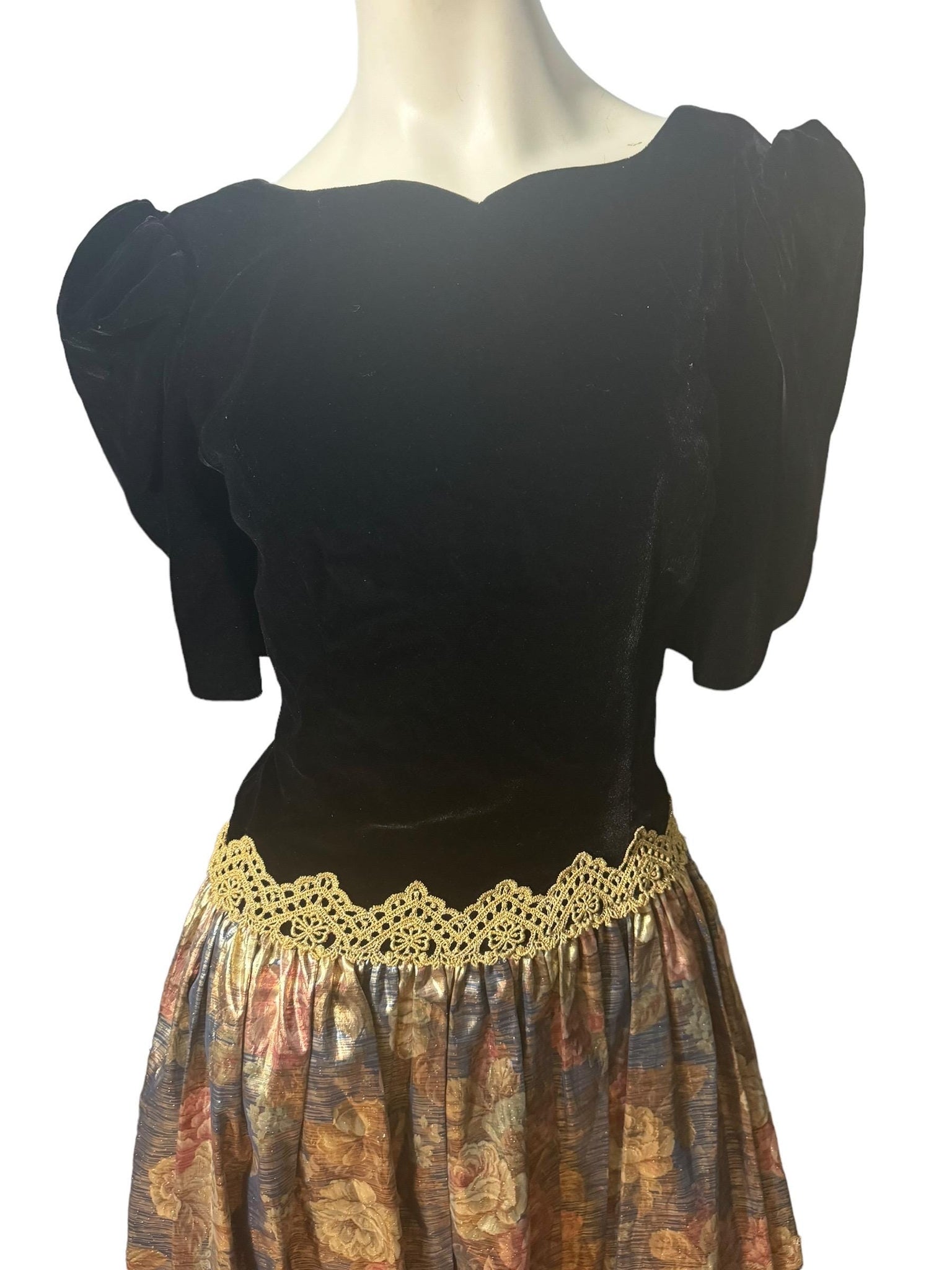 Vintage 80's velvet & gold party dress 10, Scott McClintock