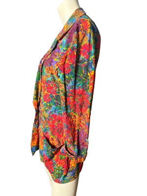 Vintage 80's rayon blazer jacket 10 Doncaster