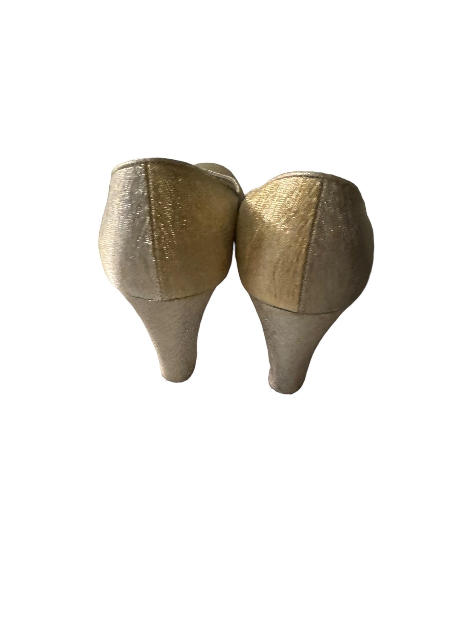 Vintage 60’s gold & silver heels shoes 6.5 AA