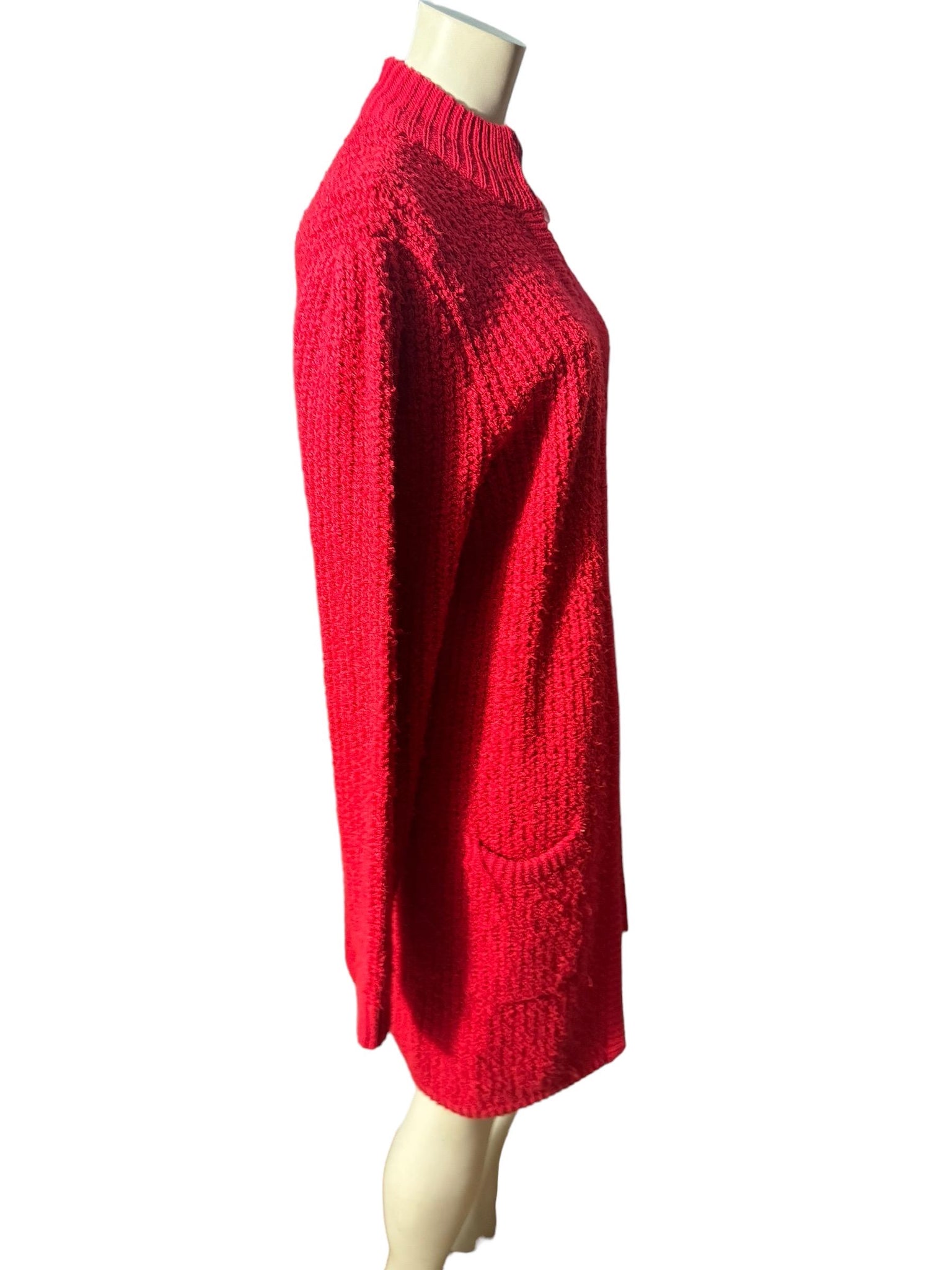 Vintage red 80's long sweater cardigan S le chois