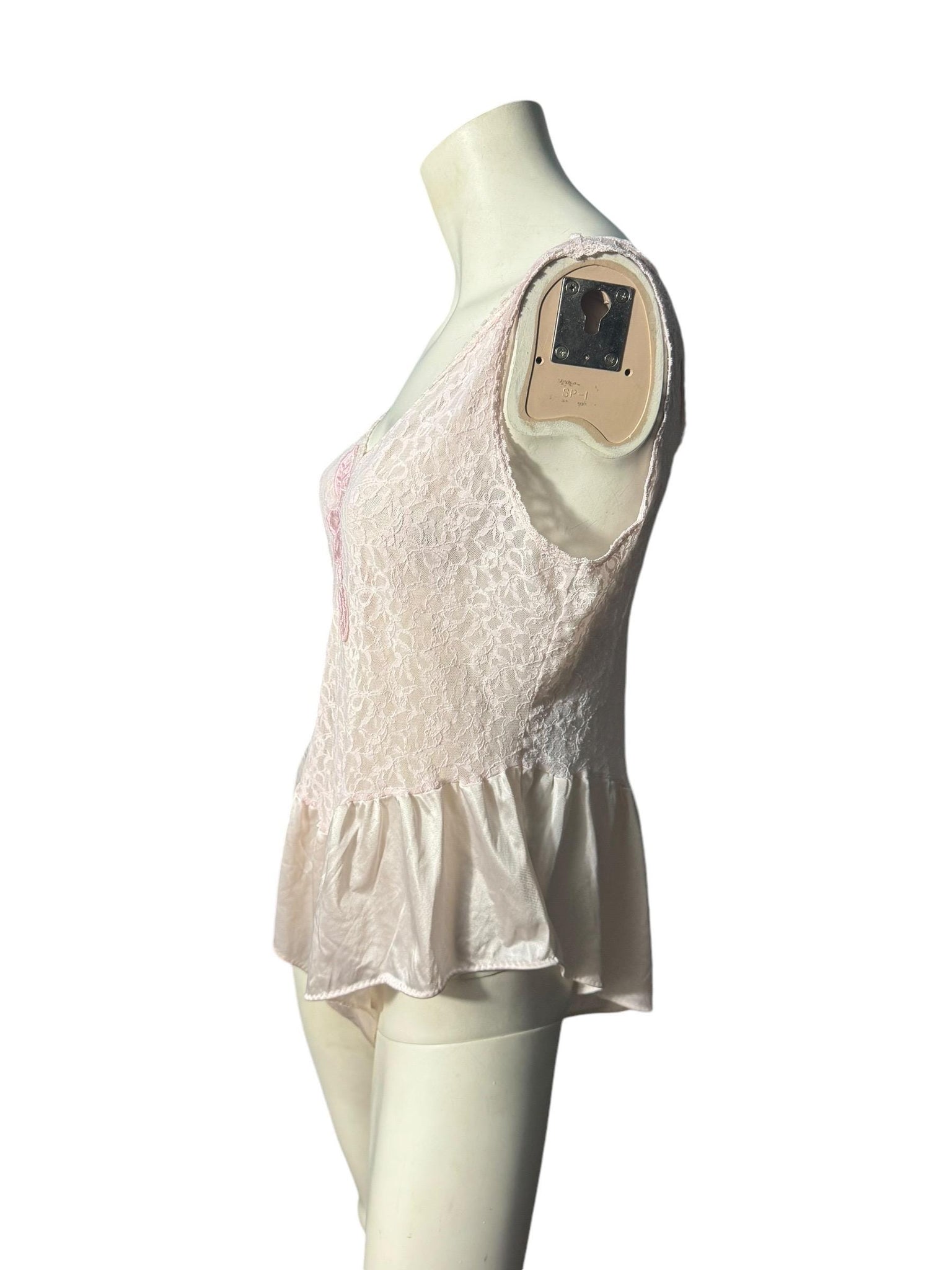 Vintage 80's pink teddy lingerie S M