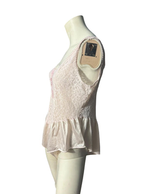 Vintage 80's pink teddy lingerie S M