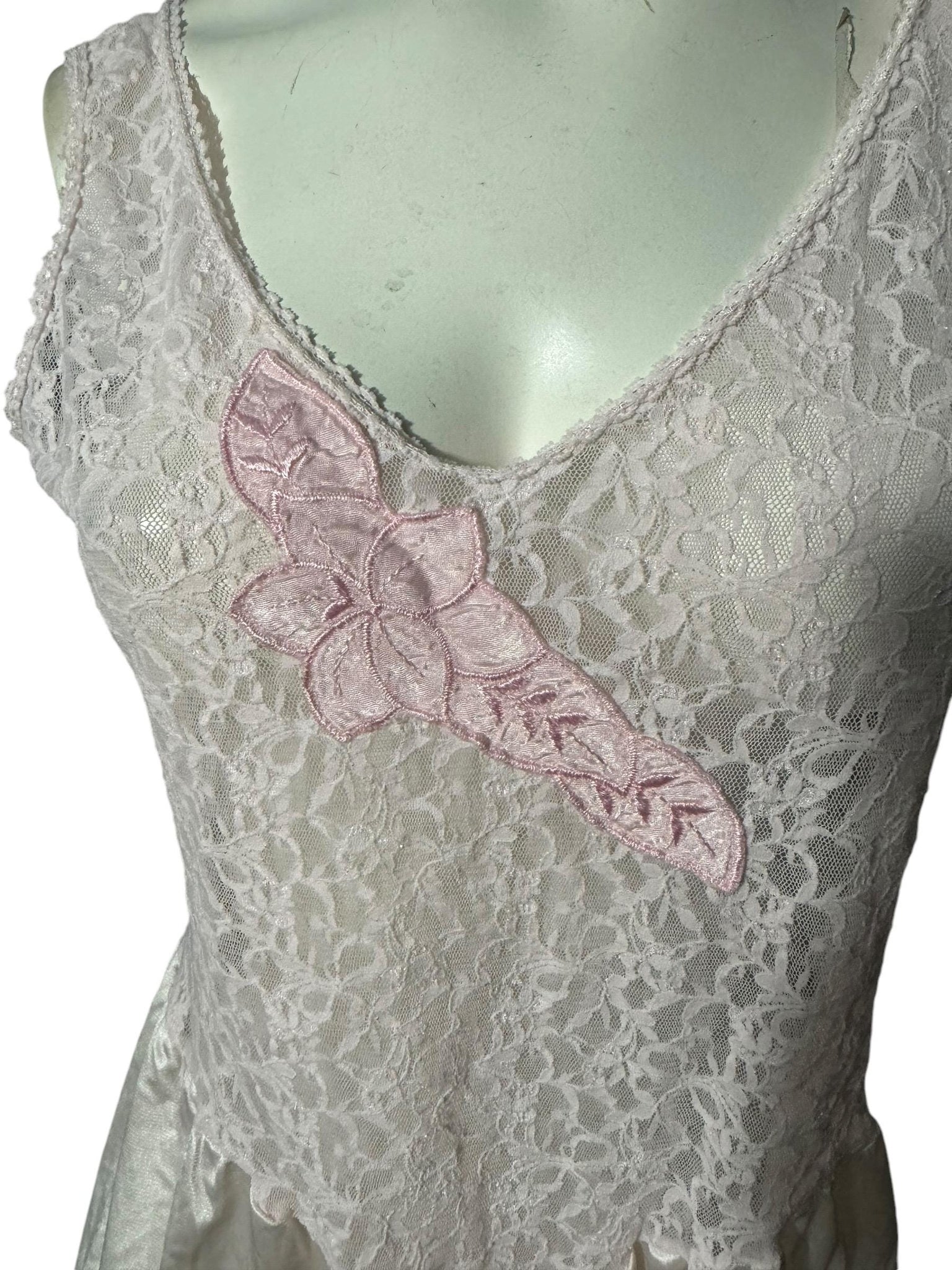Vintage 80's pink teddy lingerie S M