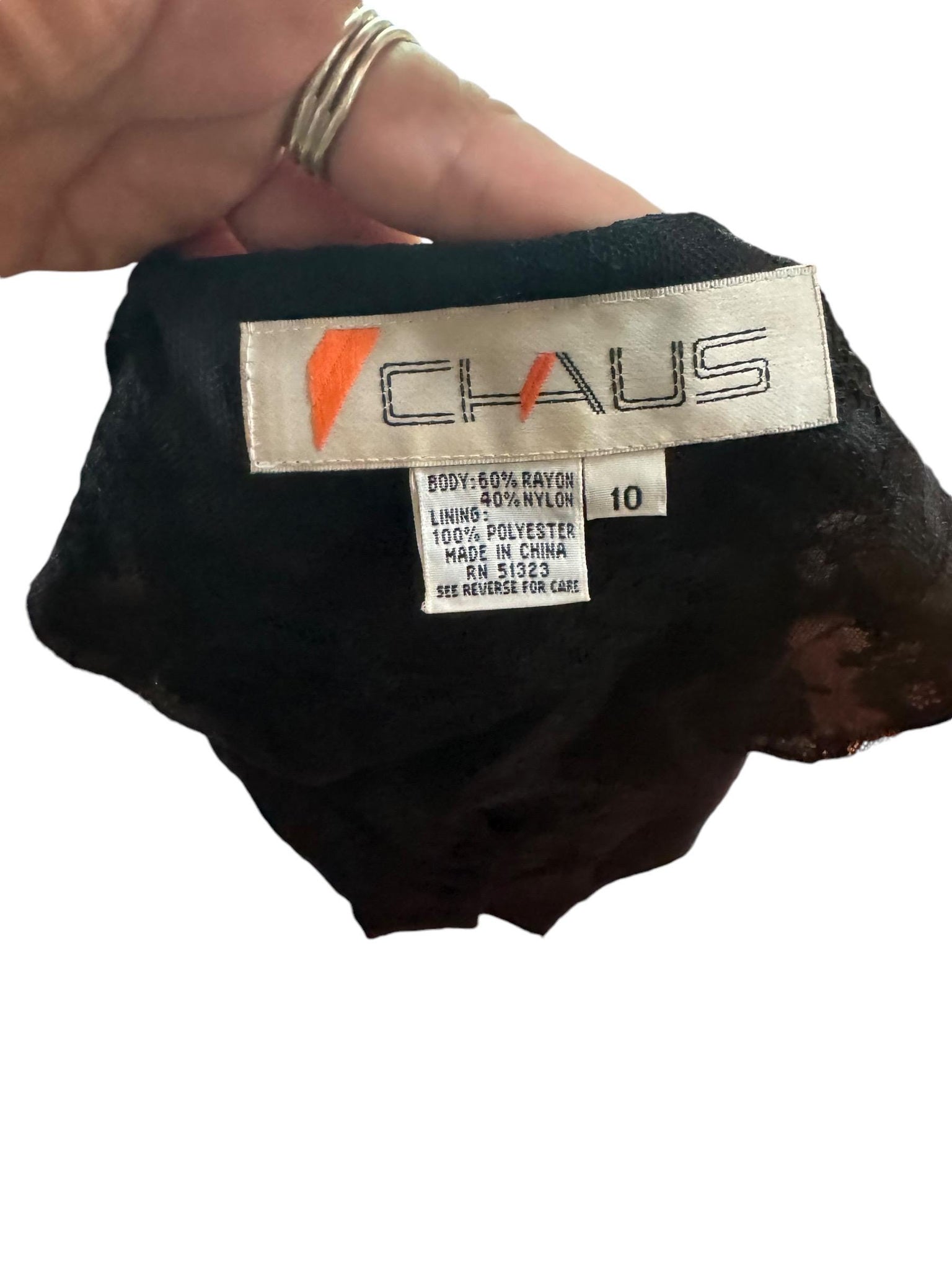 Vintage 80's black lace jacket M 10 Chaus