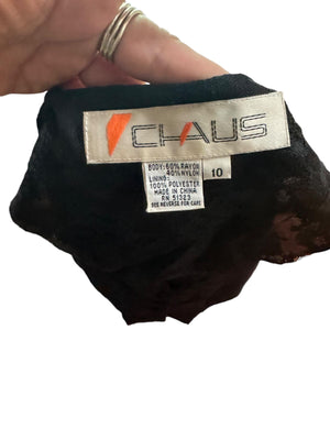 Vintage 80's black lace jacket M 10 Chaus