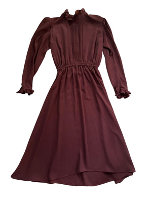 Vintage 70's maroon prairie dress M ACT 1