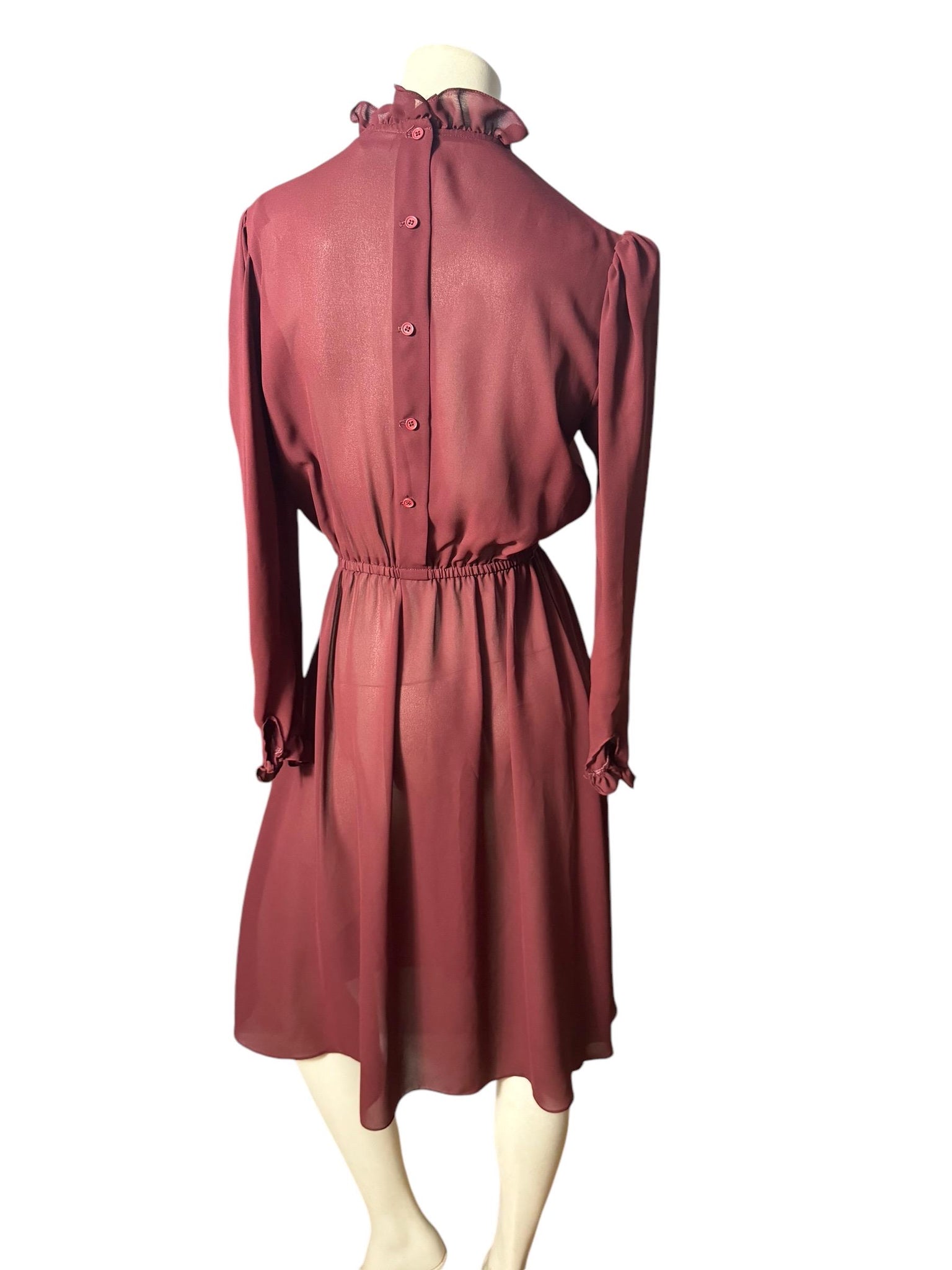 Vintage 70's maroon prairie dress M ACT 1