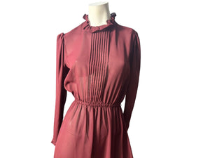 Vintage 70's maroon prairie dress M ACT 1