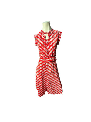 Vintage 70's red chevron dress skirt set M Jonathan Logan