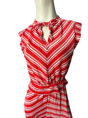 Vintage 70's red chevron dress skirt set M Jonathan Logan