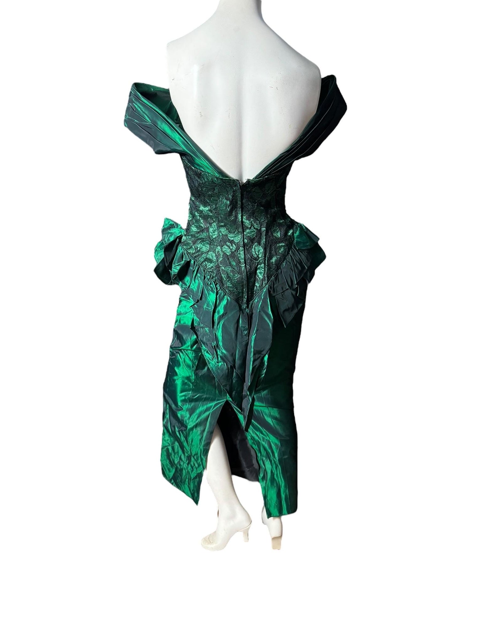 Vintage 80's green prom dress 5 Deja Vu Designs
