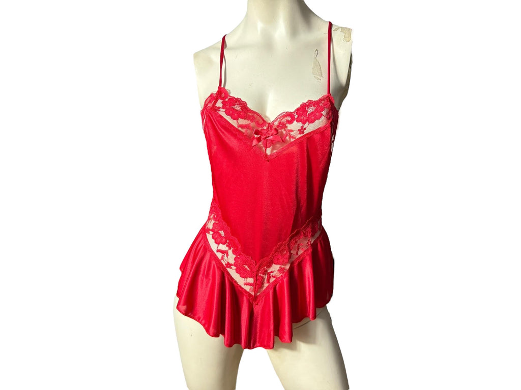 Vintage red teddy lingerie S Petra Fashions
