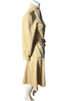 Vintage 70's tan skirt & top set M