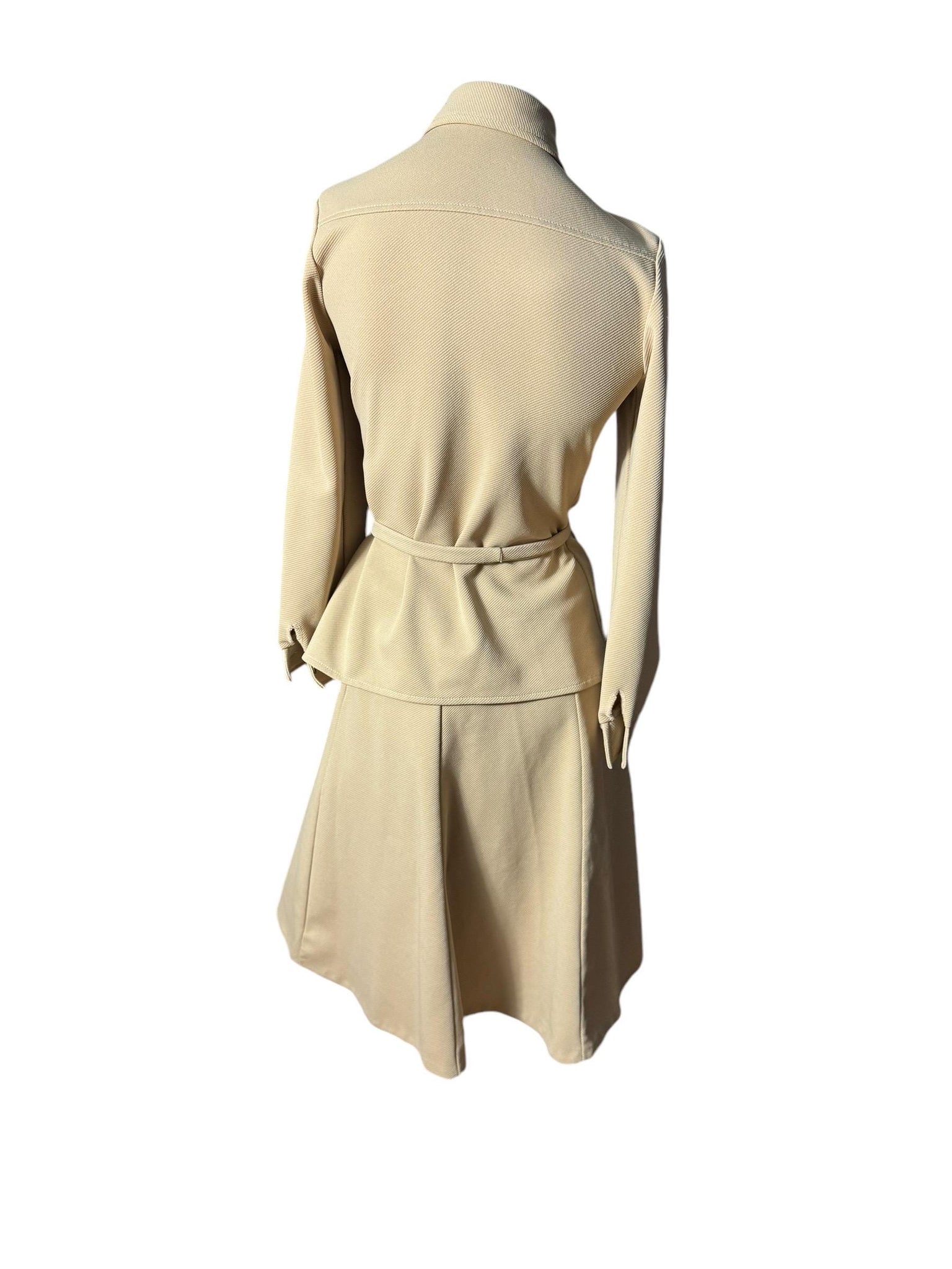 Vintage 70's tan skirt & top set M