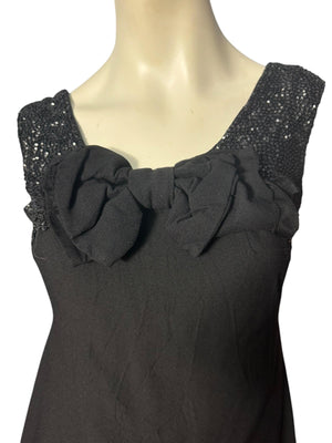 Vintage 60's black rayon party dress M L