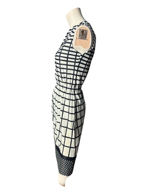 Vintage 70's black & white dress S