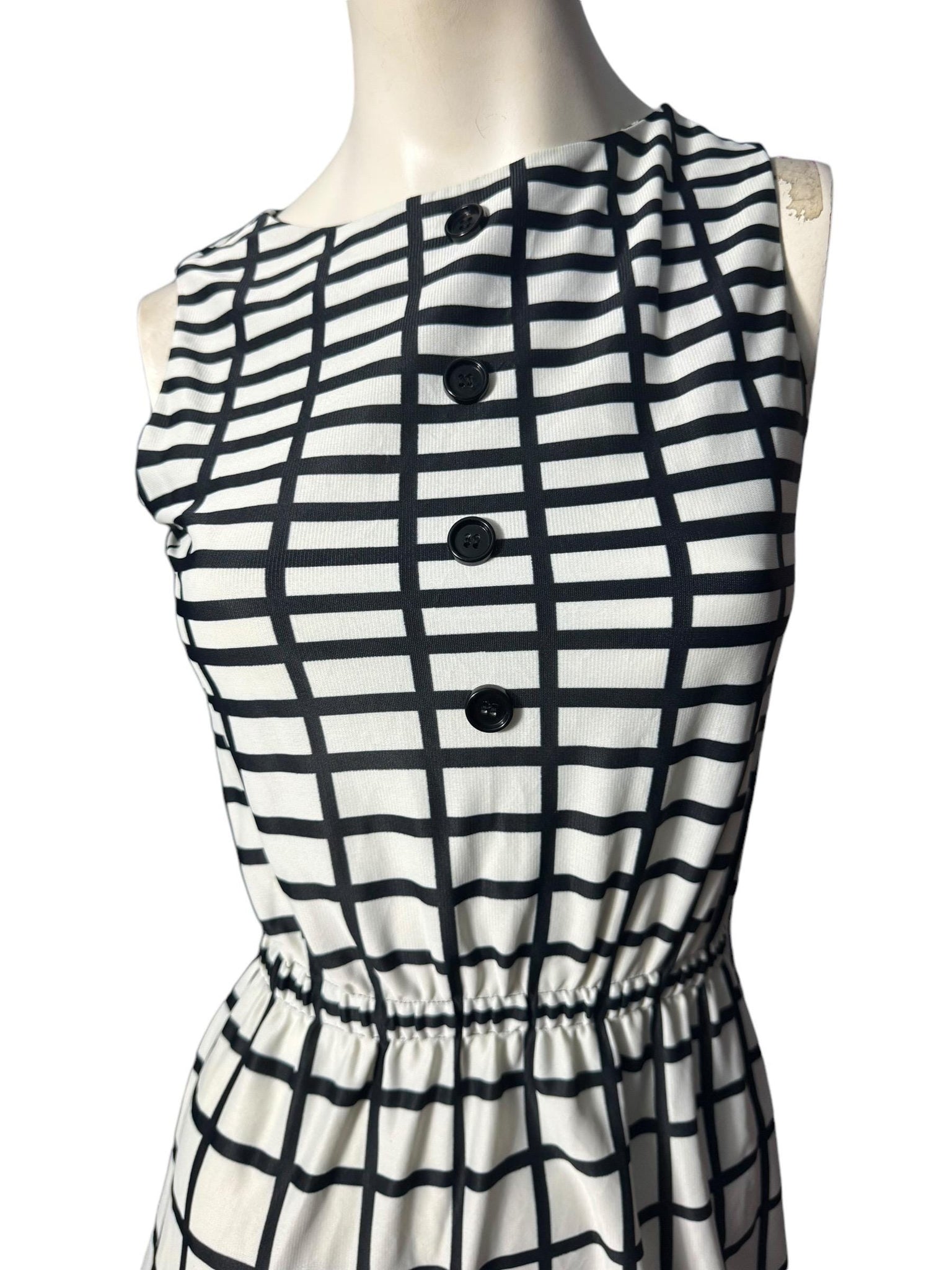 Vintage 70's black & white dress S
