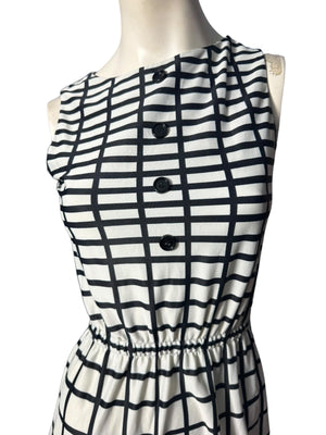 Vintage 70's black & white dress S