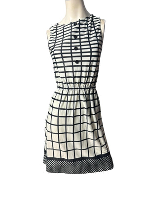 Vintage 70's black & white dress S